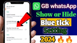 GB Whatsapp Blue Tick Settings 2024 | GB WhatsApp Blue tick Hide kaise kare 2024 screenshot 4