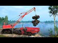 SnowRunner - ZiKZ Heavy Mobile Crane 16x16 - Lifting Kirovets K7M Tractor  Crash In Lake