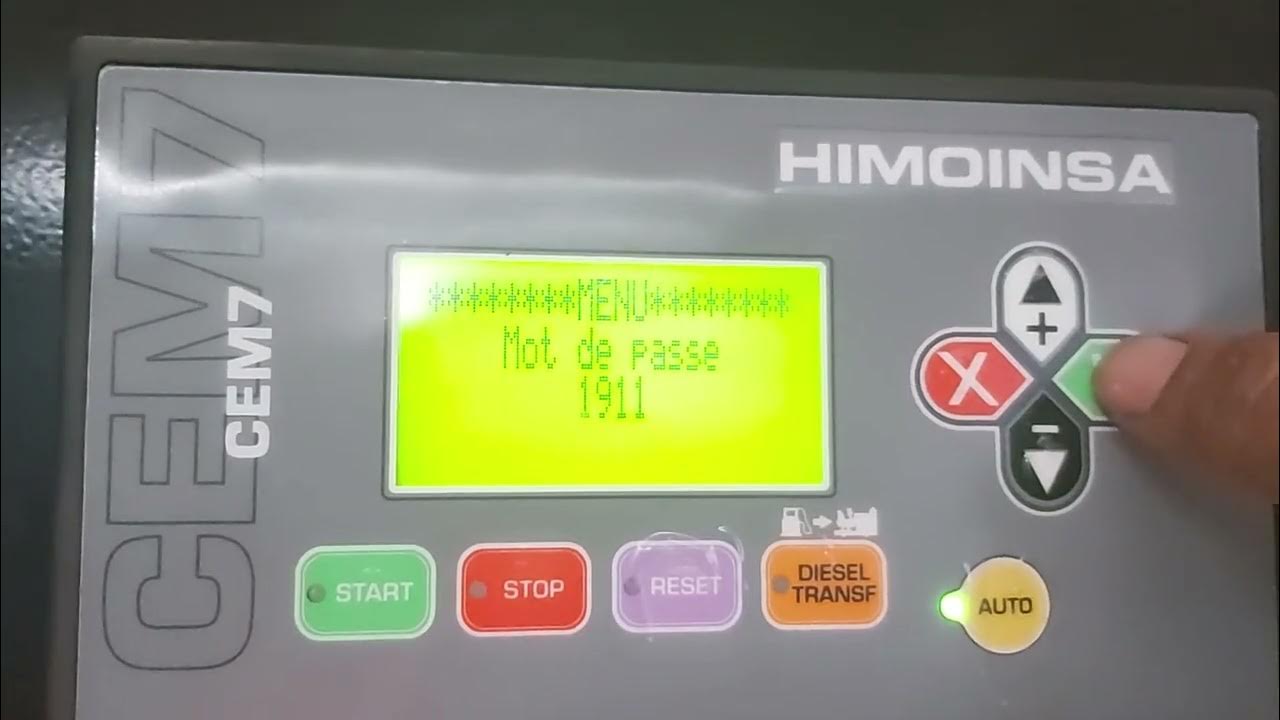 HIMOINSA CEM7 Control Panel pasword and reset alarm maintenance - YouTube