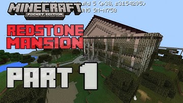 Minecraft PE (MCPE) THE REDSTONE MANSION PART 1