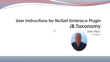 User Instructions for NuGet Umbraco Plugin JB.Taxonomy