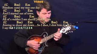 Video thumbnail of "I Shot the Sheriff (Eric Clapton) Mandolin Cover Lesson in Em with Chords/Lyrics"