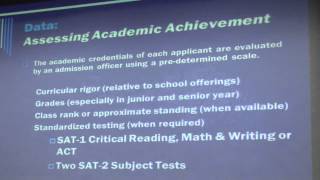 Tufts University presents: How to think like an admissions officer - Part 1
