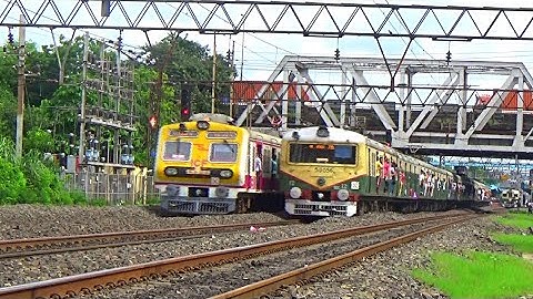 Surprise scenes :Fast & furious Parallel Train Raceing & Chasing & Overtaking Crossing |Emu On Fire