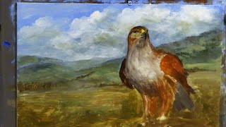 Mastering Wildlife Techniques: Acrylic Painting Of A Hawk (part 1)