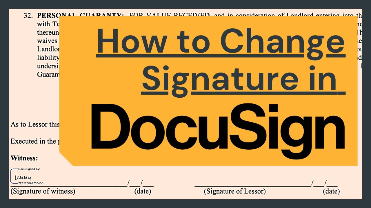 How To Change Signature In Docusign