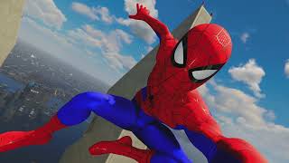 Marvel's Spider-Man Remastered in to the spider verse suit no comentery fidelity mode