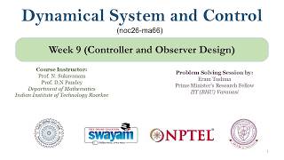 Week 9 Controller and Observer Design