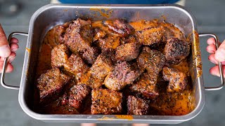 These Kansas City BURNT ENDS are made on the Kettle Joe