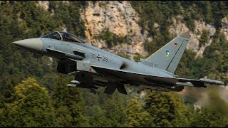 LUFTWAFFE TYPHOON EUROFIGHTER GREAT PERFORMANCE TAKE OFF AND DISPLAY AT ZIGAIRMEET SWITZERLAND 4K