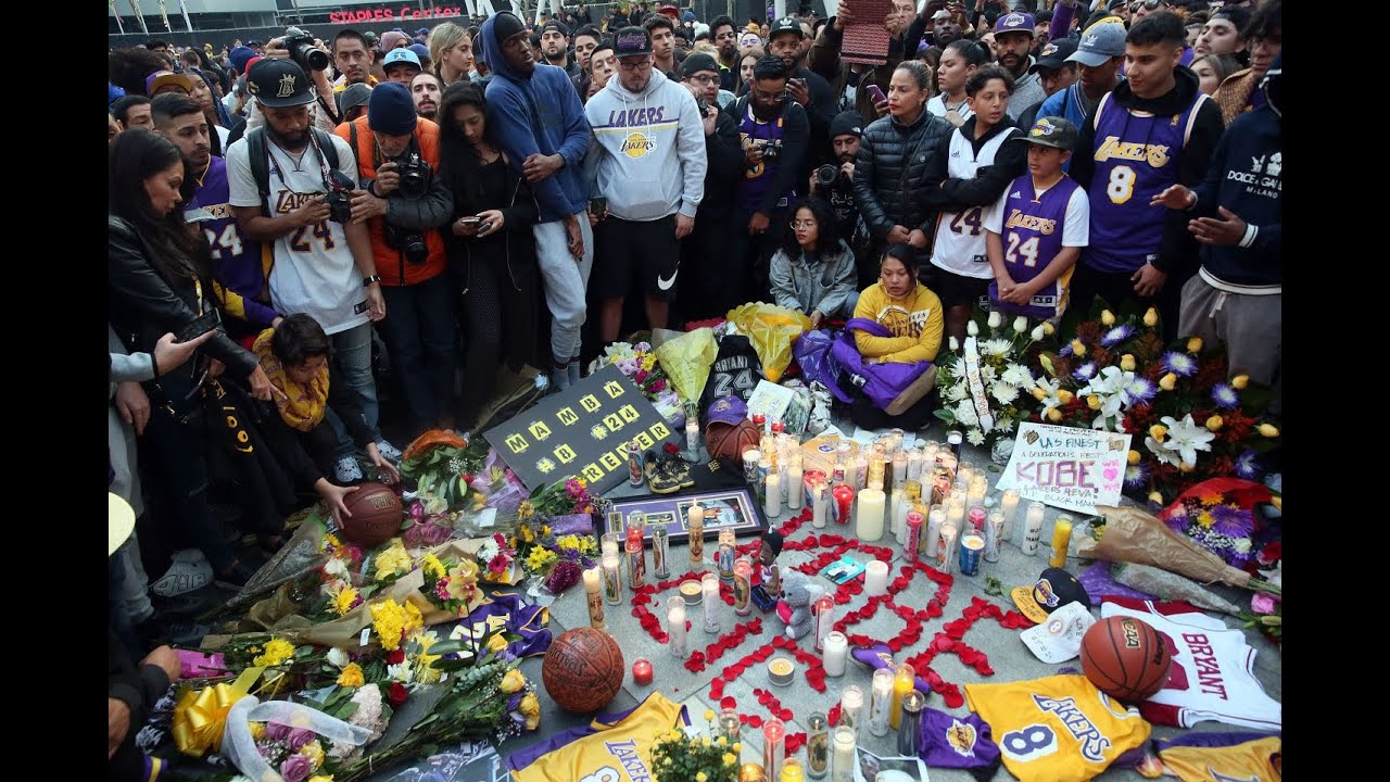 Fans Hold Vigil For Kobe Bryant At Staples Center In Los Angeles Youtube