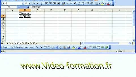 Mettre un nombre au format de numéro de téléphone dans Excel