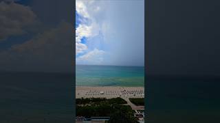 Amazing contrast of raincloud and clear cloud!!! #beach #beachday #beachrain #rainclouds #beachlife