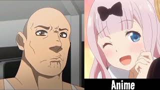 anime vs reddit (the rock reaction meme)