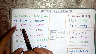 Units Conversion (Part 1) || Basics || Hindi || Simple Method (Foot, Cm, Inch, yard, miles, km, mm)