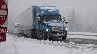 03-09-2023 Redding, CA - Major Snow Storm Creates Travel Nightmare, Standstill Traffic, Heavy Snow