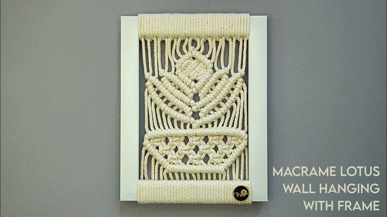 Настенный гобелен с рамкой в ​​стиле макраме «Лотос» своими руками