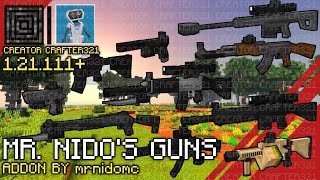 Mr Nido's 3D Guns Survival Addon Showcase in Minecraft PE/Bedrock 1.21.111+ | Creator Crafter321 screenshot 2