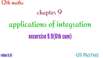 12th maths/chapter 9/applications of integration/excercise 9.9/6th sum/QS MATHS