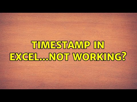 Timestamp in Excel...not