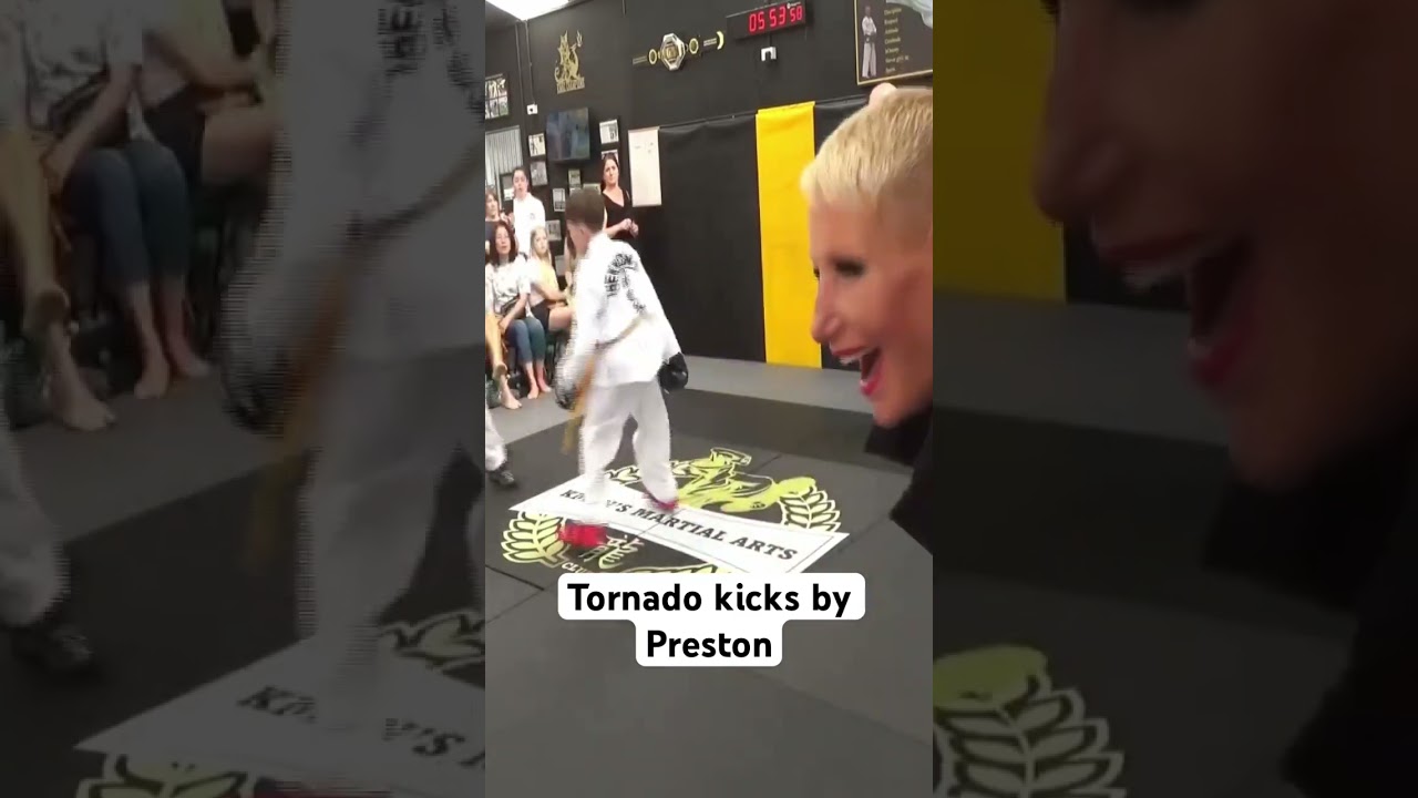 Tornado kicks by Preston at the KMan’s Martial Arts Championships