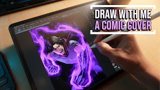 Draw with me | Working on a comic cover