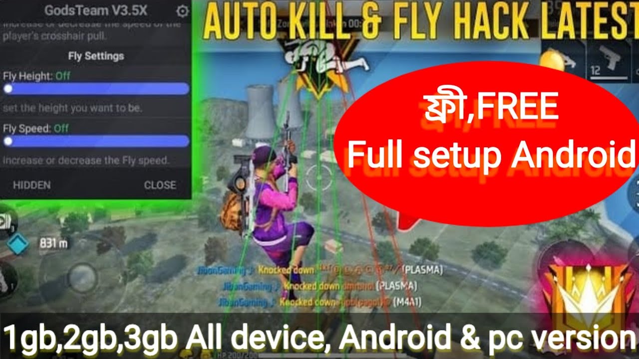 GODSTEM full setup video/Free Fire Gods Team injector Fly + Autokil Rank working Gods Team