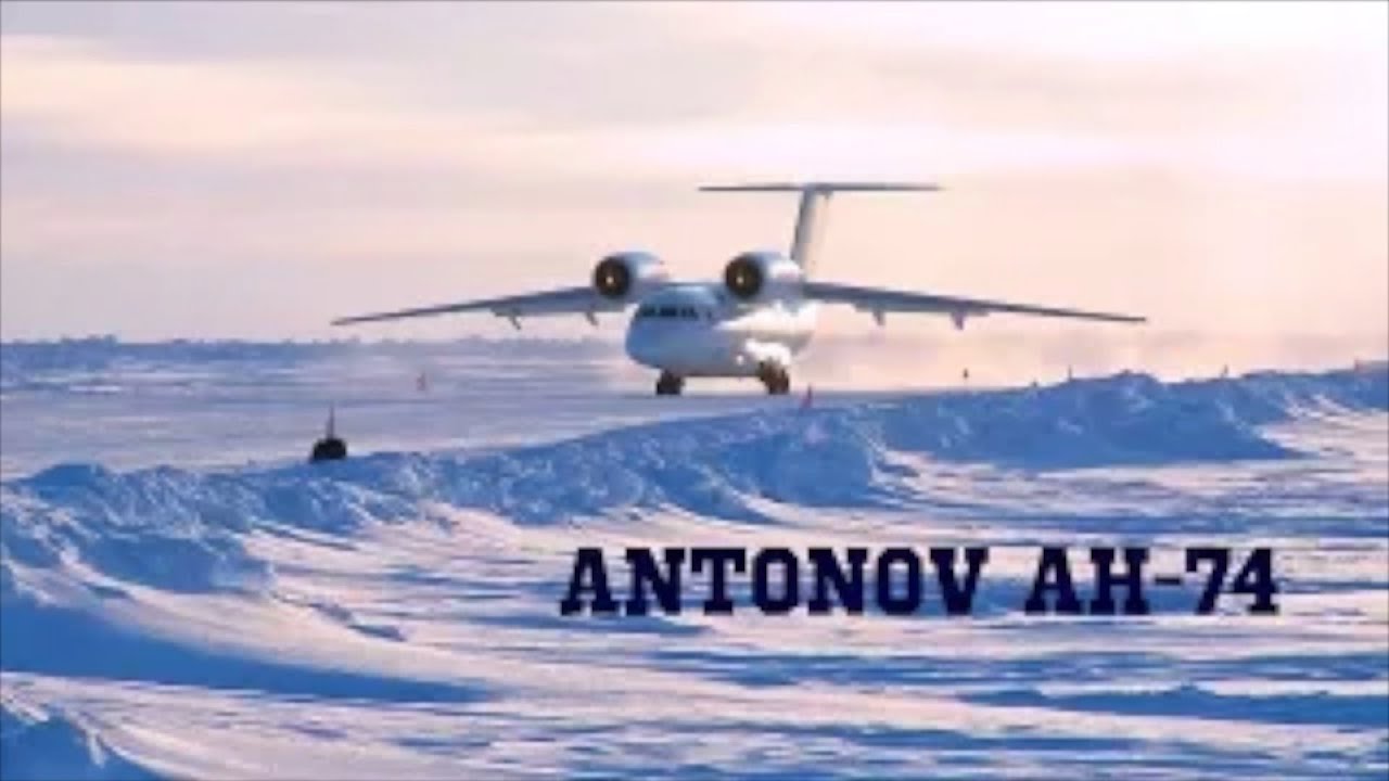 Antonov AH 74 taking off from the Ice runway at the North Pole