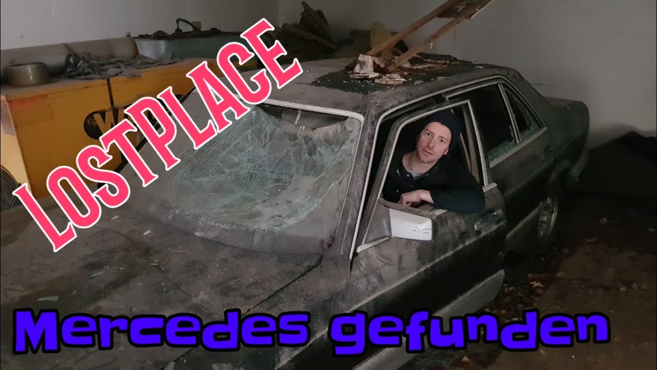 Verlassenes Haus mit Pool und Mercedes