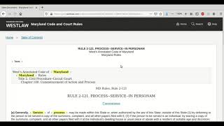 Law Library Tutorial Video for Searching MD Court Rules