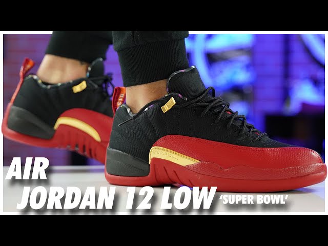 jordan 12 low super bowl on feet