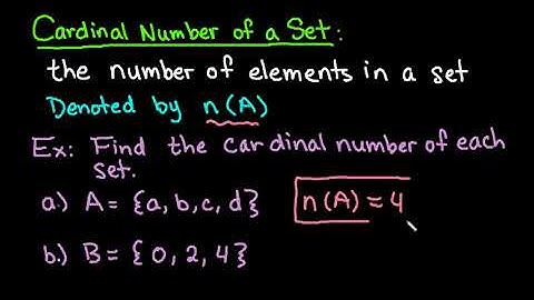 Cardinal Number of a Set
