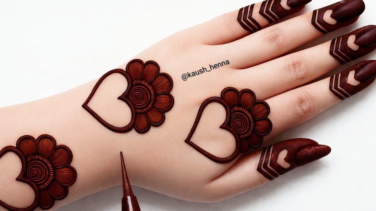 Valentine's special simple unique style mehndi design |new easy mehndi design 2026 |mehandi designs|