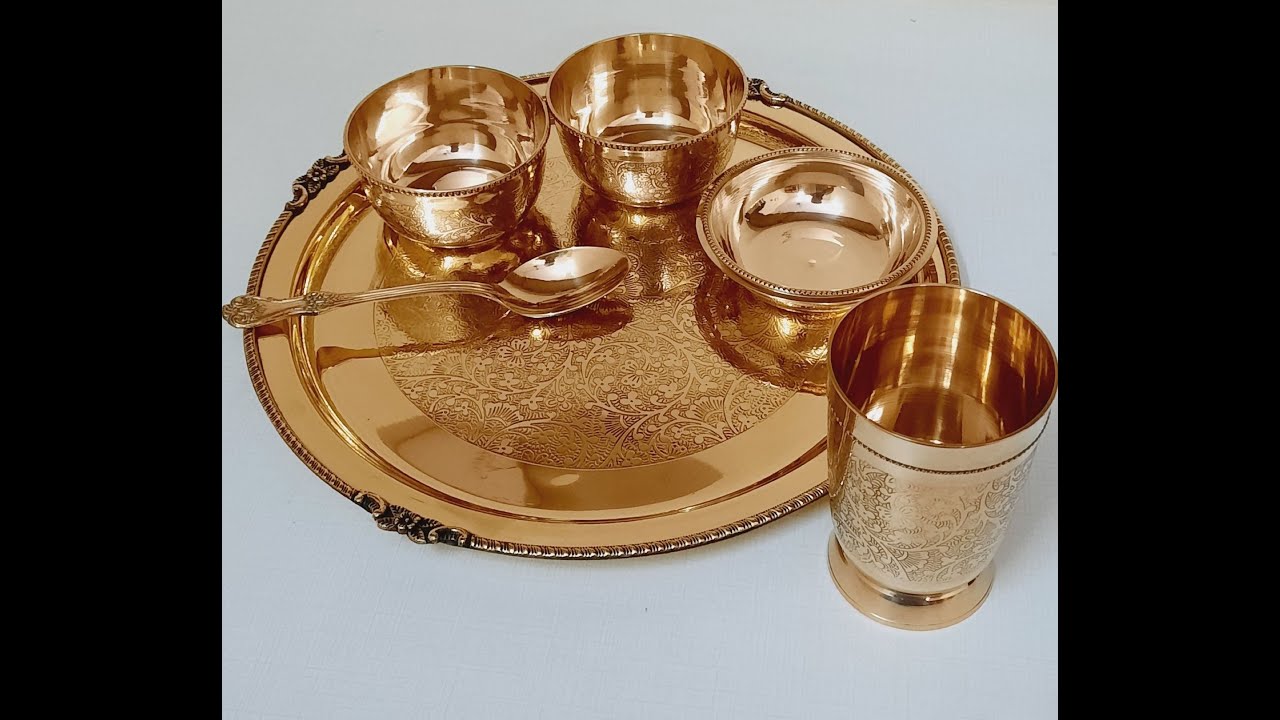 Brass Dinner Set (Set of 6 pcs.) with Etching/Embossed design
