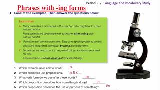 ( Unit 8 Period 3 ( Phrases with -ing forms درس قواعد ص 82