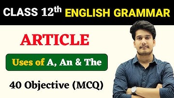 Article Class 12 Objective Questions | English Grammar Class 12 Objective mcq | Education Baba