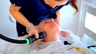 ASMR I got a skin scan and jawline sculpting treatment
