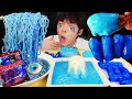 ASMR MUKBANG | 파란 음식 챌린지 ! 좀비 라면 불닭 떡볶이 양념치킨 디저트 먹방 BLUE NOODLES BLUE FOOD EATING