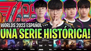 LA MEJOR PARTIDA DE LA HISTORIA DEL MUNDIAL!  T1 vs JDG GAME 4 SEMIFINAL WORLDS 2023 LVP ESPAÑOL