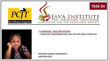 Web Project Task 04 | 1st Year | Semester 01 | Java Institute | Poojani Jayasinghe