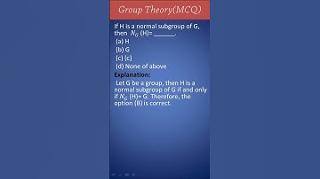 group theory mcq / set 3 / #group theory #normalizer