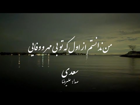 شعر زیبا از سعدی من ندانستم از اول که تو بی مهر و وفایی