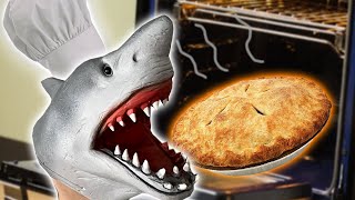 SHARK PUPPET COOKS APPLE PIE!!!