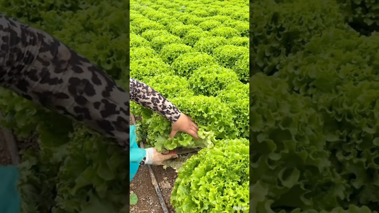 How Crisp Iceberg Lettuce is Harvested and Packed Right in the Field#satisfying