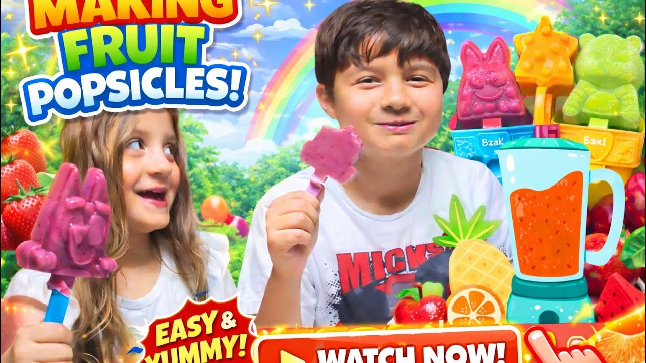 Making Bluey Fruit Popsicles! Danny & Amber’s Frozen Treat Fun!
