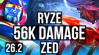 RYZE vs ZED (MID) | 56K damage | KR Master | 26.2