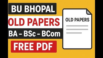 BU Bhopal Old Question paper | Latest Update | BA BSc BCom All Semester