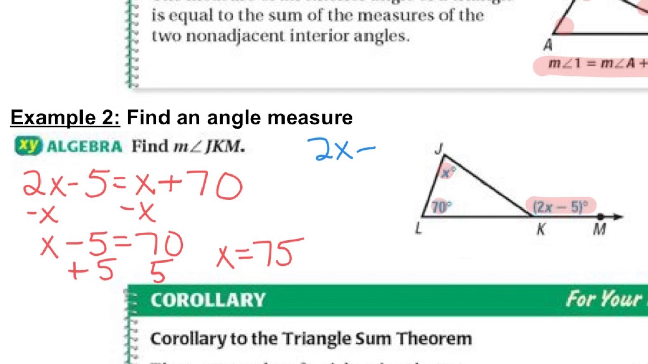 geometry homework 4.1 apply triangle sum properties answers