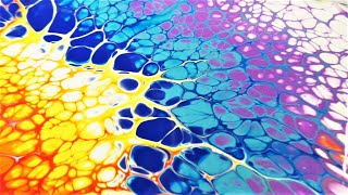 How to make Acrylic Pouring Quick & Easy Abstract Art with Hair Dryer 