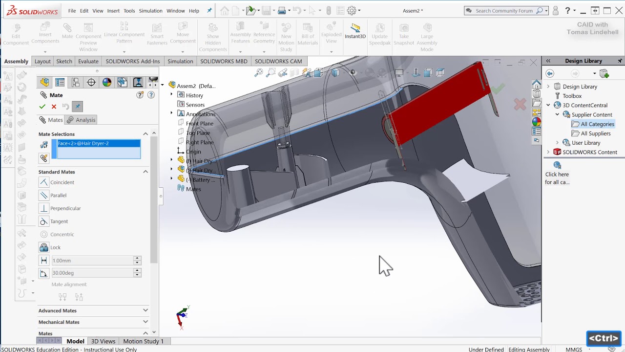 Hair Dryer Part 9 Assembly add Downloaded Parts YouTube